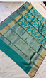 Chanderi Handloom Saree Turquoise 6.25mtr Silk