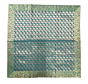 Brocade Silk Table Cloth Square 1 Meter x 1 Meter | Decorative Dining Table Mat with Golden Jacquard Weave | Elegant Home Decor for Festive & Special Occasions - Emerald Green