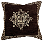 Floral embroidery Velvet Cushion Covers | Brown
