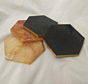 Natural Agate Hexagon Coaster | Set of 4