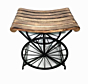 Handmade Side Stool with Wheels