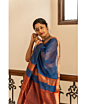 Maheshwari Saree Zari Check Blue