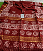 Aarvi Grace - Kota Staple Mangalagiri Saree with Discharge Print & Matching Blouse | Lightweight Handloom Elegance