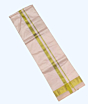 Silk Dhothi | Pink Color Dhothi with Golden Zari Wide Stripe  | AT 459