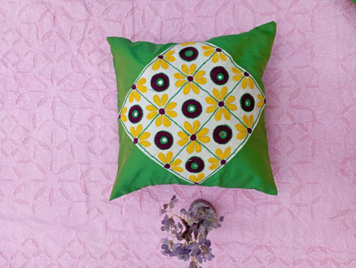 Green cushion cover