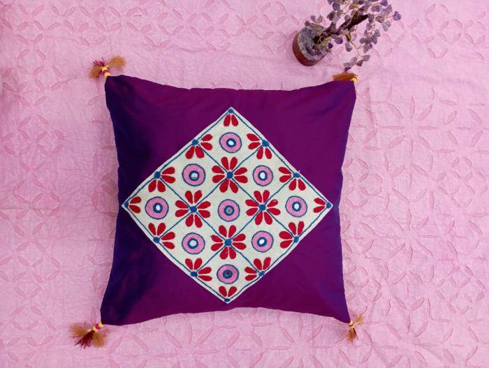 Purple cushion cover