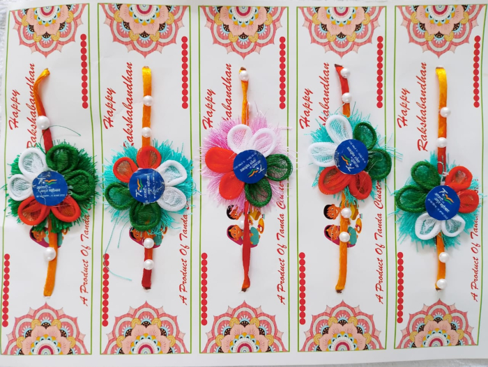Handmade Tiranga Rakhi Based On Azadi KA Amrit Mahotsav (5 pieces)