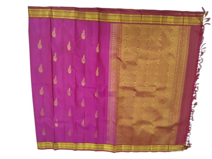Handmade silk saree pink