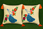 Hand embroidered cushion cover 