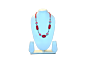 WHITE RED NECKLACE 