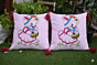 Handmade Embroidered Bunny Cushion Cover with Tassels | Premium Cotton Decorative Pillow Cover for Living Room & Kids Room