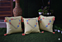 Handcrafted Floral Heart Embroidered Cushion Cover with Tassels 