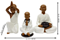 Handcrafted Sitting Monks | Set of 3
