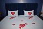 Handmade Cotton Bedsheet Set with Heart Print 