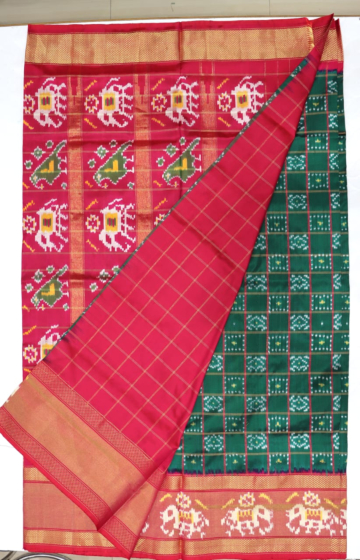Handmade Jari checks Break border Saree