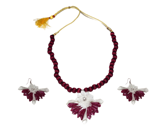 JHALMUDHI PATTERN EARRING NECKLACE SET