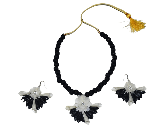 JHALMUDHI PATTERN EARRING NECKLACE SET