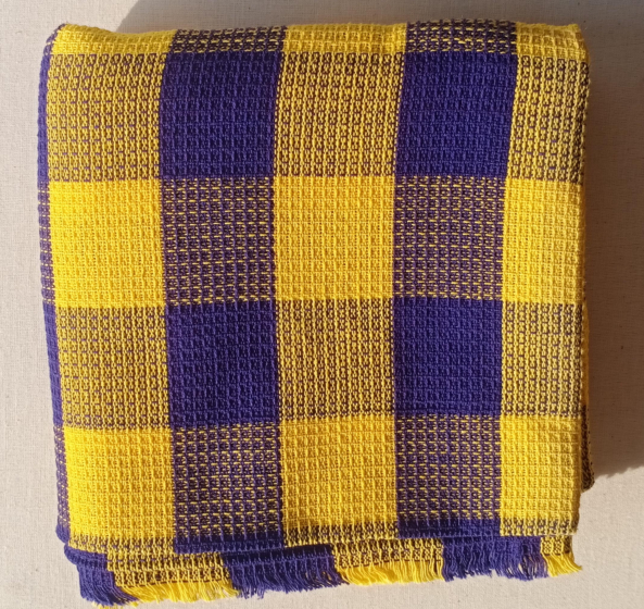 Cotton Honeycomb Towel Blue & Yellow