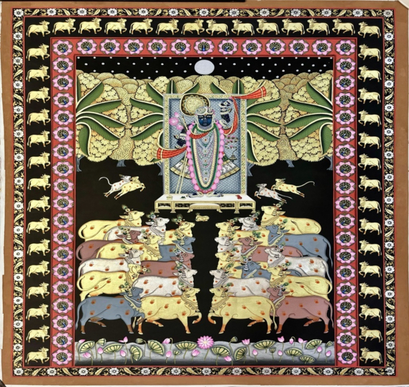Handcrafted Pichwai Painting of Lord Krishna- Premanurag I Natural stone colours 