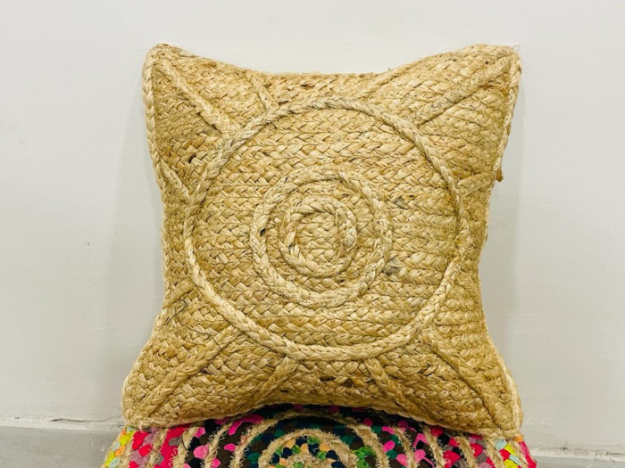 Elevate Your Decor with EyeTraced Jute Braided Cushion Covers 16x16 EcoFriendly Design with