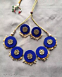 Hand made choker necklace set (blue)