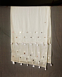 Handcrafted White Dupatta with Embroidery and Mirror Work