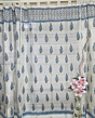 Hand Block Printed Dupion Silk Curtains, Silk Curtains, Curtains, Hand Block Printed Curtains