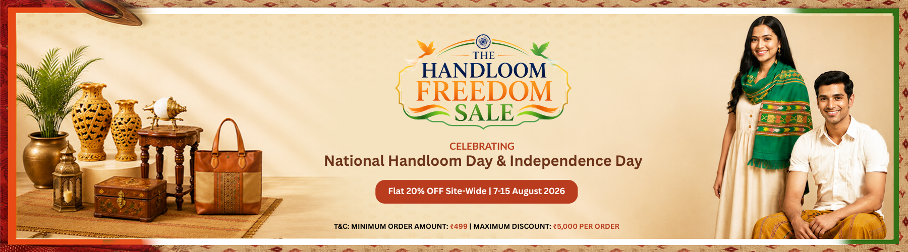 The Handloom Freedom Sale is Here: Get Flat 20% OFF on India’s Finest Handloom Collection