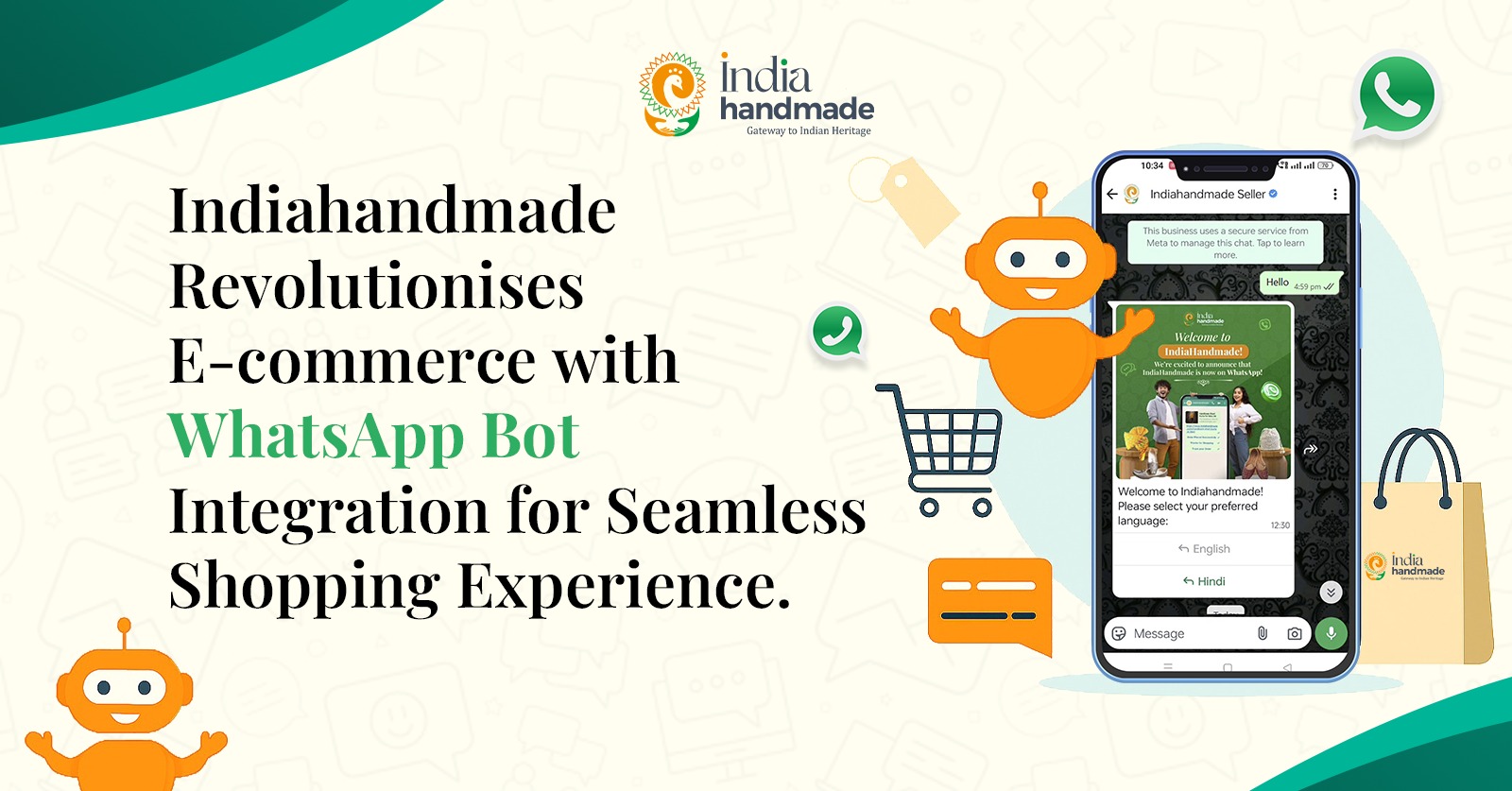 Indiahandmade Revolutionize E-commerce with WhatsApp Bot Integration for Seamless Shopping Experience